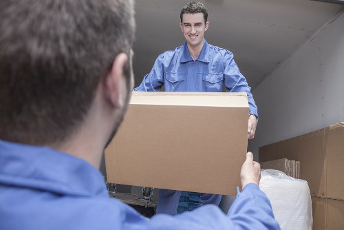 Packing boxes for a home move in White City apartment