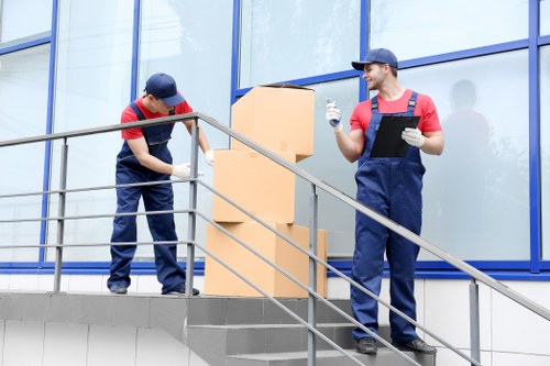 Team following safety procedures during moving work