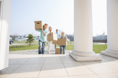 Office furniture and equipment prepared for a White City relocation