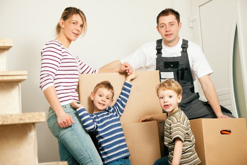 Checklist and packed office items ready for moving day