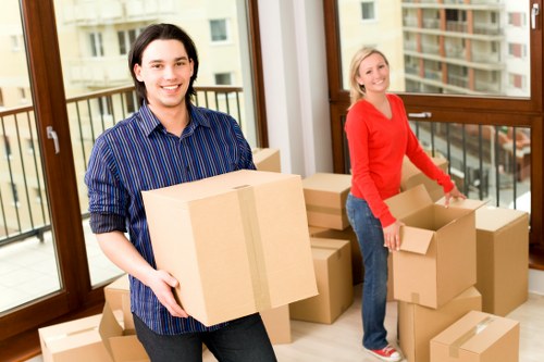 Moving van loaded for a home removal service in White City